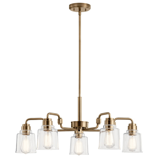 Kichler Aivian 5 -Light Brass Industrial For Use in Bedrooms, Dining Rooms, Foyers, Kitchens, Living Rooms Chandelier 4663069
