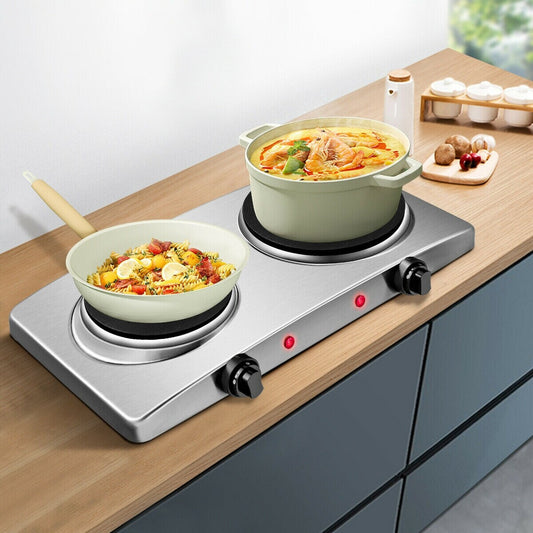 Mondawe 11-in Stainless Steel Smooth Surface 1 Burner Electric Hot Plate HYCC-24636US-MD