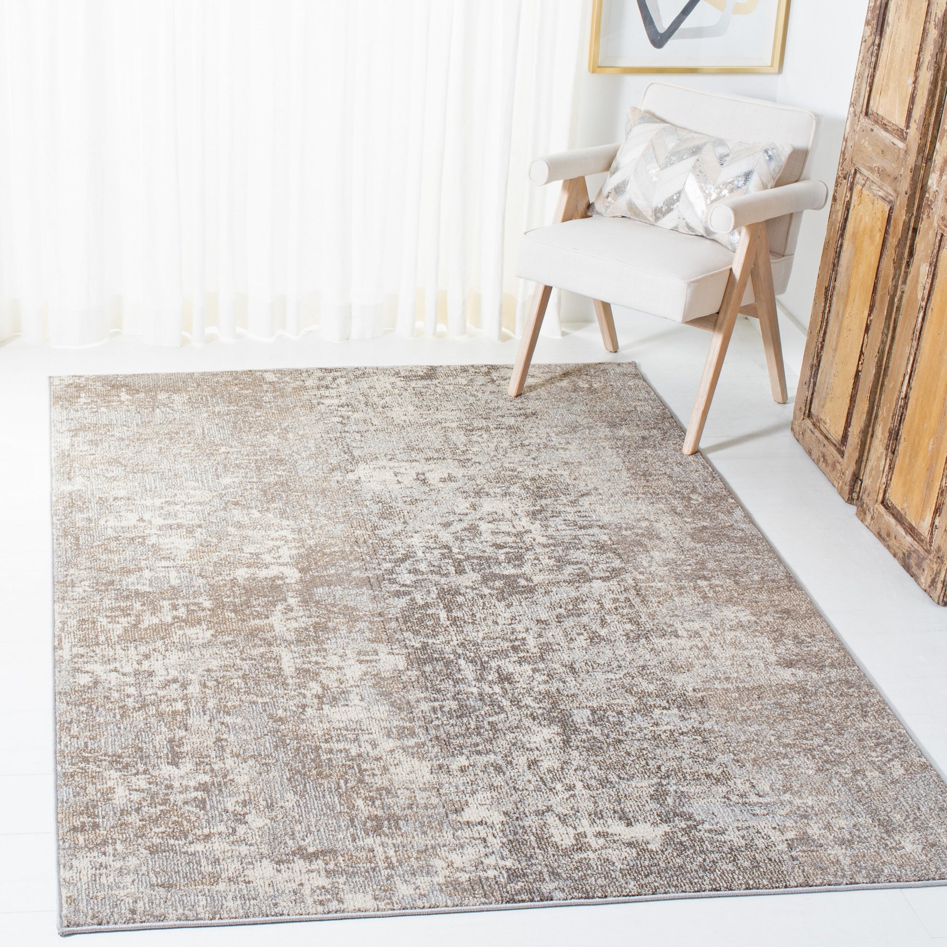 Safavieh Madison Beaupre 10 x 14 (ft) Loomed Gray/Beige Rectangular Indoor Abstract Industrial Area rug