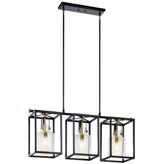 Kichler Kitner 3 -Light Brass Industrial For Use in Bedrooms, Dining Rooms, Foyers, Kitchens, Living Rooms Chandelier 5069796