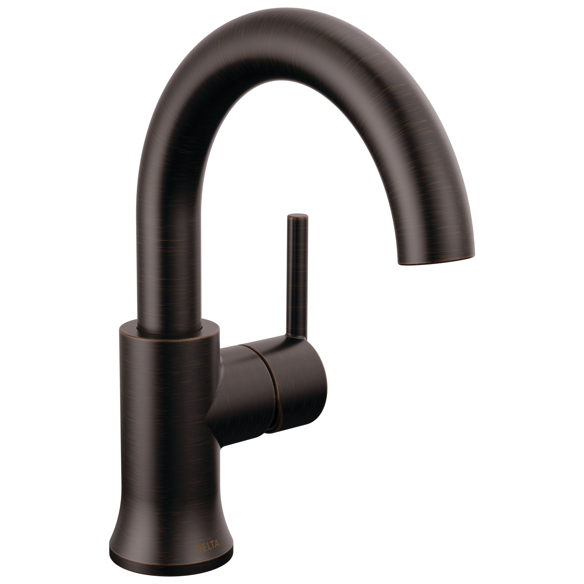 Delta Trinsic Venetian Bronze Single hole 1-handle WaterSense Mid-arc Residential Handle Bathroom Sink Faucet with Drain