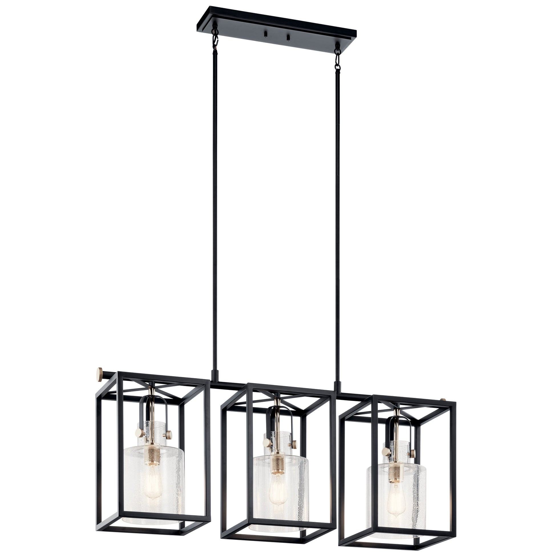 Kichler Kitner 3 -Light Polished Nickel Industrial For Use in Bedrooms, Dining Rooms, Foyers, Kitchens, Living Rooms Chandelier 5069797