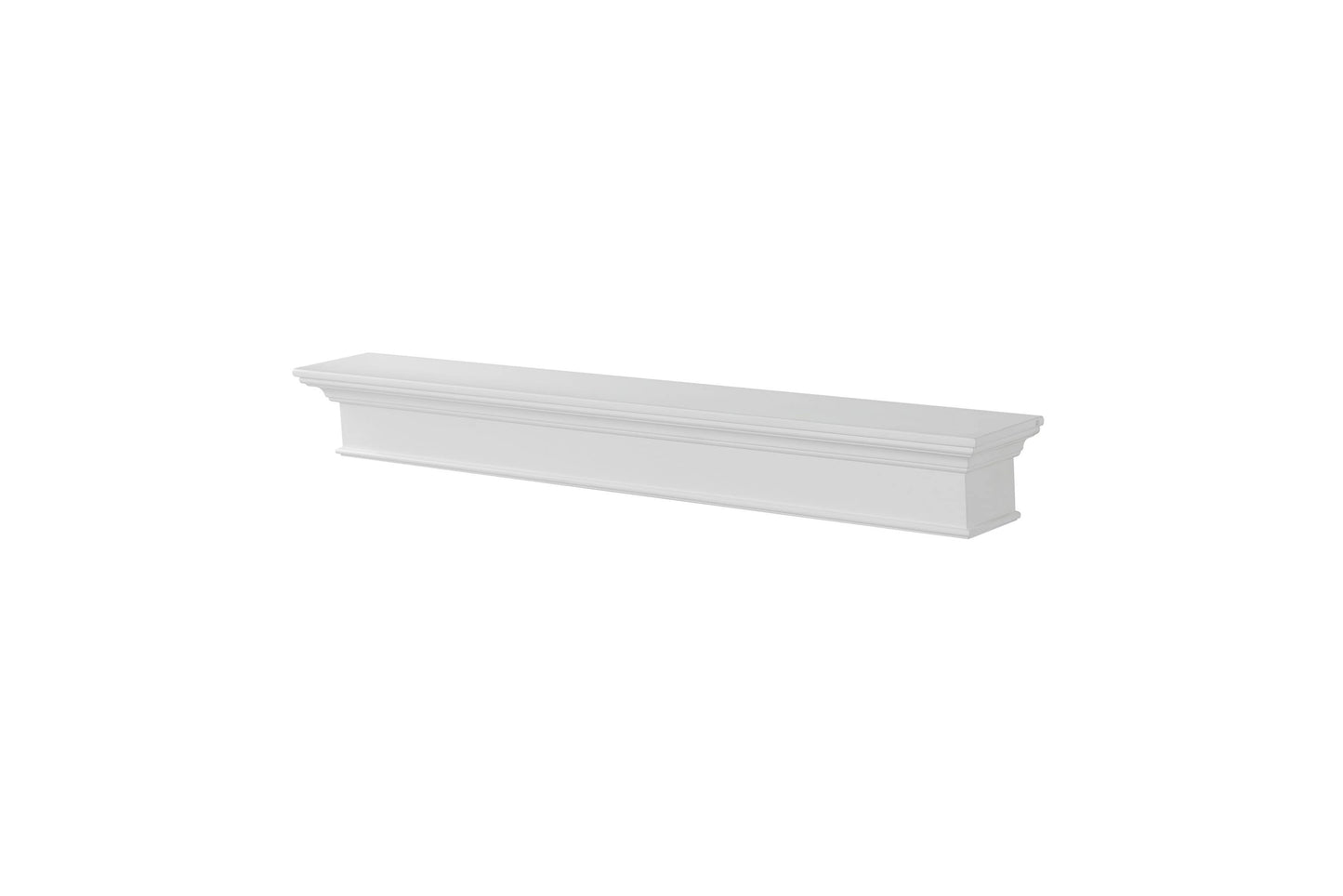 Pearl Mantels 60-in W x 8-in H x 9-in D Crisp White Hollow Mdf Traditional Fireplace Mantel SSUP60610L