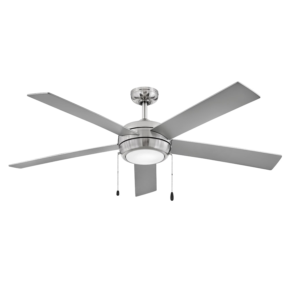 Hinkley Croft 60-in Integrated LED Smart Brushed Nickel with Matte Black, Silver Blades Ceiling Fan With Light ( 5 -Blade ) 4781070