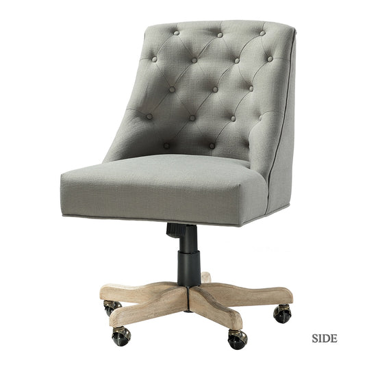 14 Karat Home Grey Contemporary Ergonomic Adjustable Height Swivel Polyester Task Chair