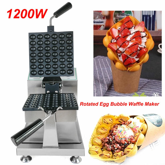 50~300℃ Electric Rotated Egg Bubble Waffle Maker Commercial Mini Waffle Machine 1200W Waffle Maker