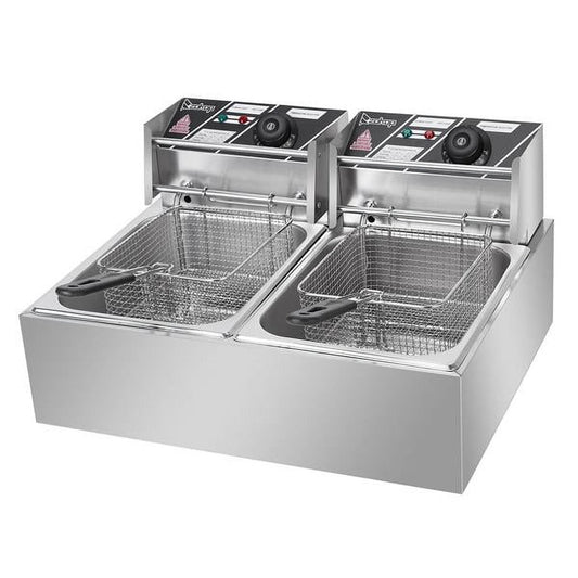 5000W 12L Dual Tanks Electric Deep Fryer Professional Tabletop Restaurant kitchen Frying Machine With 2 Basket