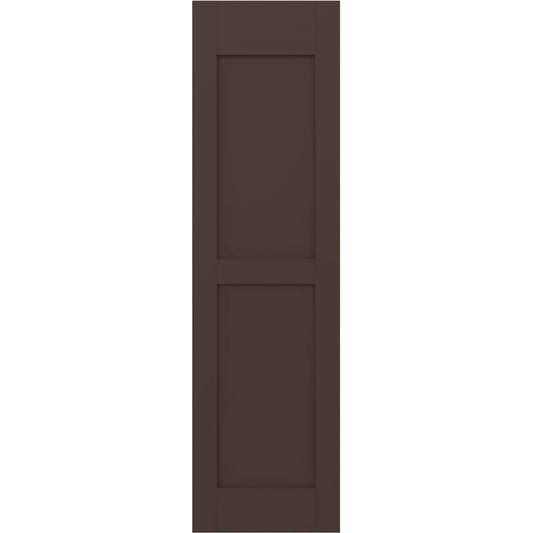 Ekena Millwork 15-in W x 54-in H Raisin Brown Paintable/Stainable Flat panel Wood Exterior Shutters ( 2 -Pack )