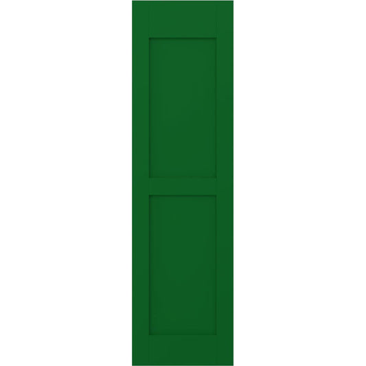 Ekena Millwork 15-in W x 76-in H Viridian Green Paintable/Stainable Flat panel Wood Exterior Shutters ( 2 -Pack )