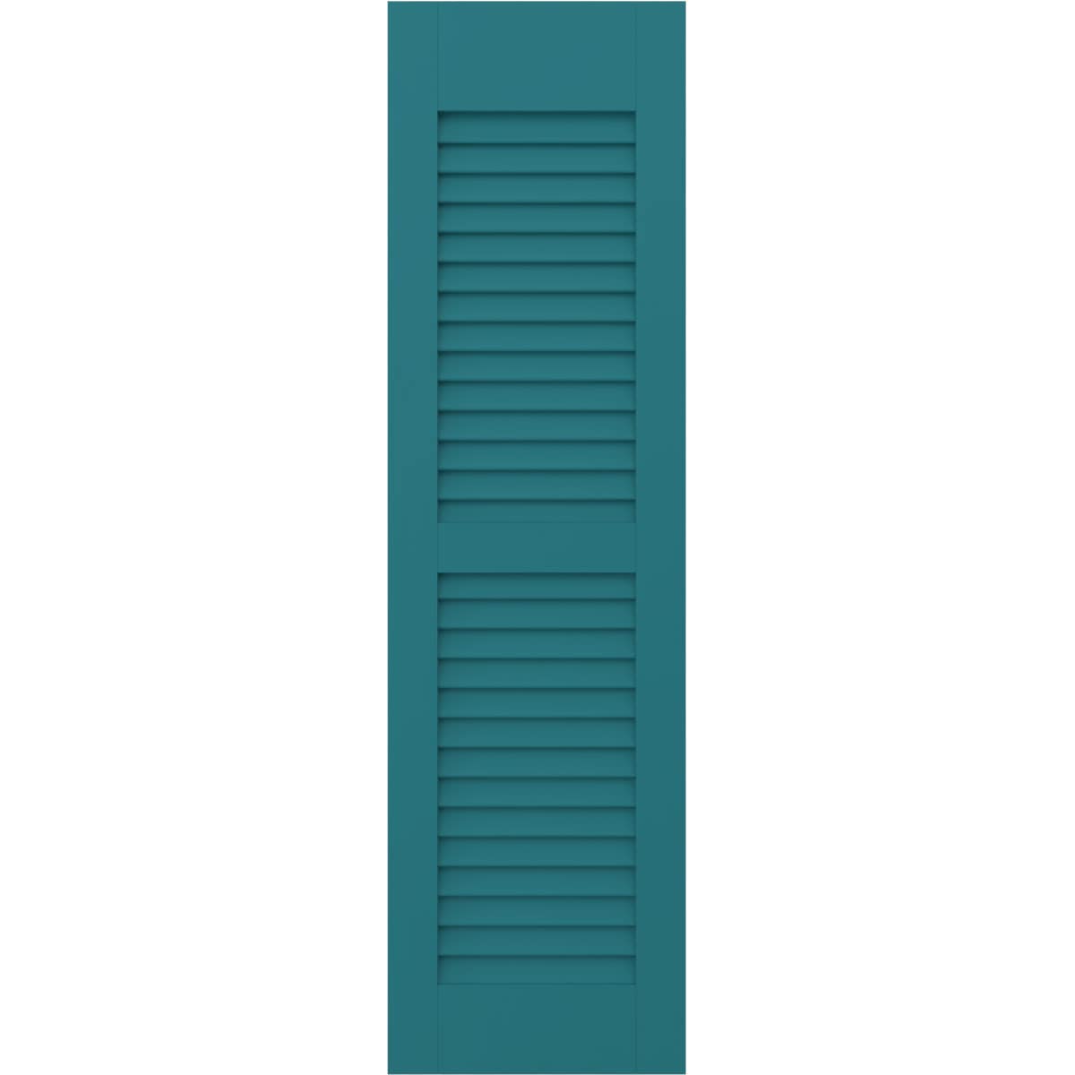 Ekena Millwork 12-in W x 58-in H Antigua Paintable/Stainable Louvered Wood Exterior Shutters ( 2 -Pack )