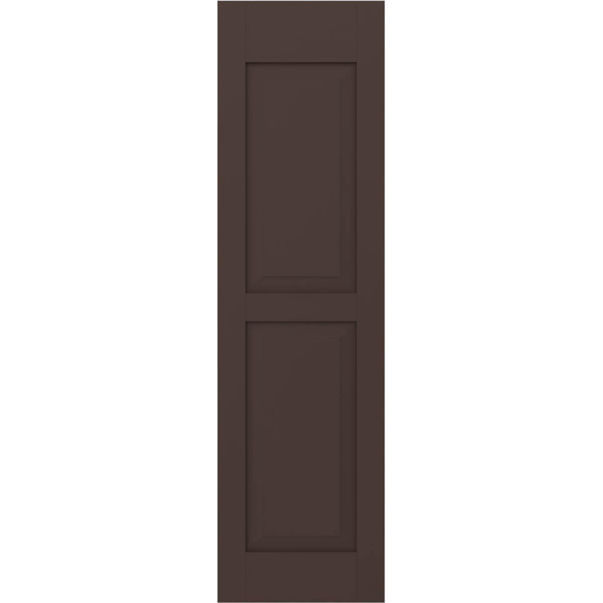Ekena Millwork 12-in W x 52-in H Raisin Brown Raised panel Wood Exterior Shutters ( 2 -Pack )