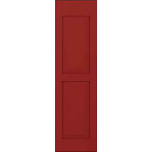 Ekena Millwork 18-in W x 60-in H Fire Red Raised panel Wood Exterior Shutters ( 2 -Pack )