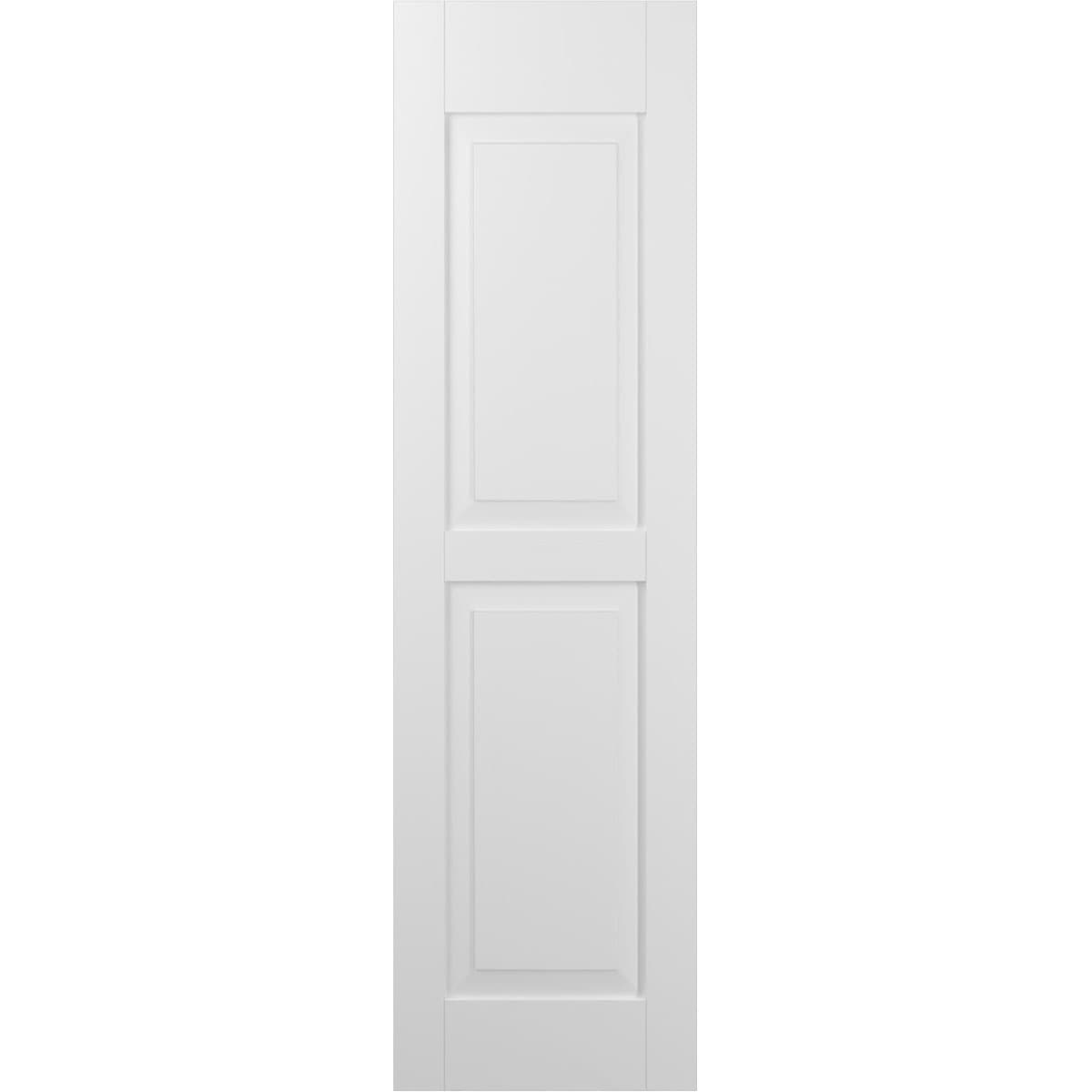 Ekena Millwork 15-in W x 79-in H White Paintable/Stainable Raised panel Wood Exterior Shutters ( 2 -Pack )