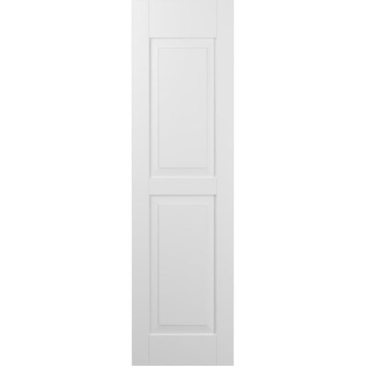 Ekena Millwork 15-in W x 79-in H White Paintable/Stainable Raised panel Wood Exterior Shutters ( 2 -Pack )