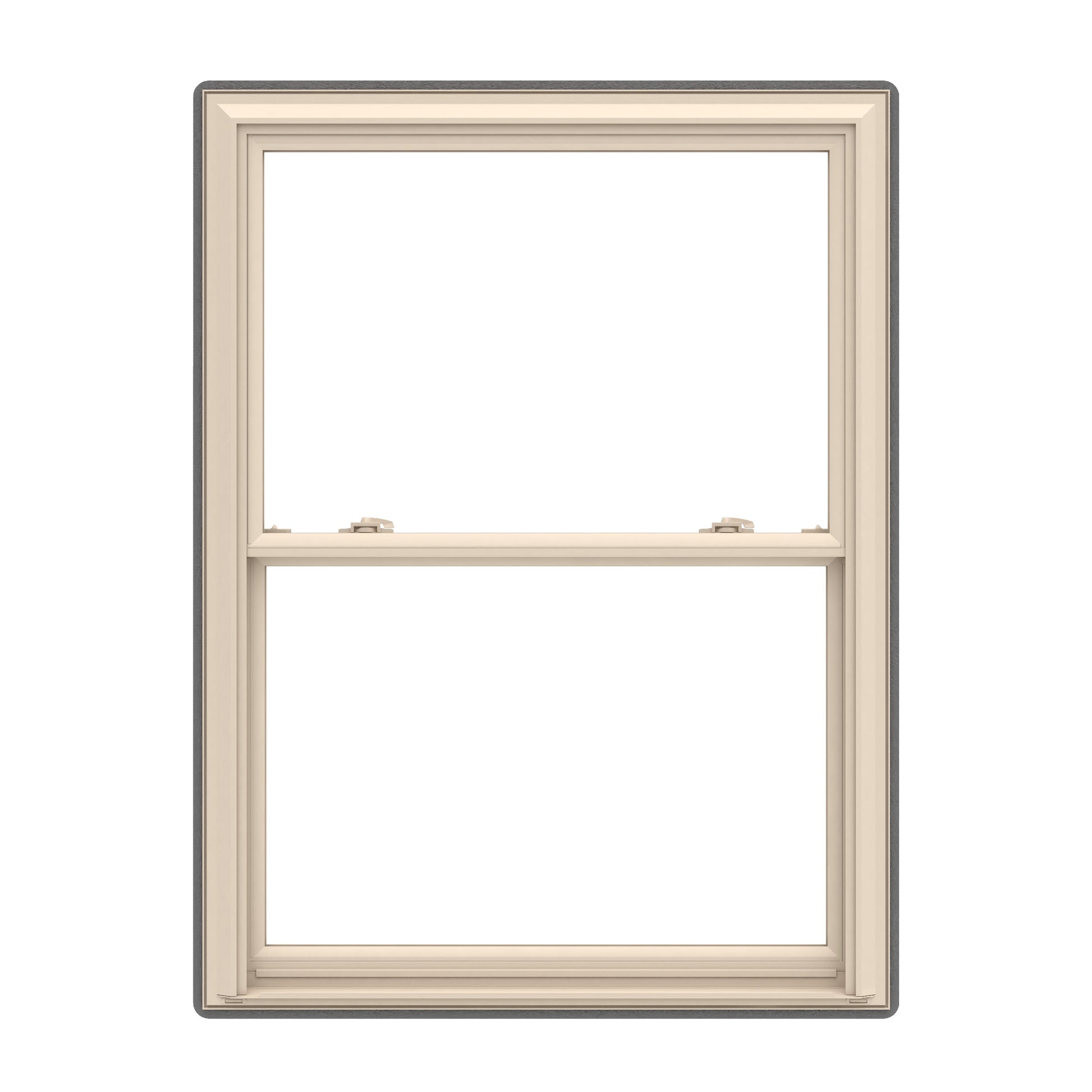 Pella 150 Series Almond Almond Vinyl Replacement Double Hung Window Low-E argon Double Pane Glass (Full Screen Included)