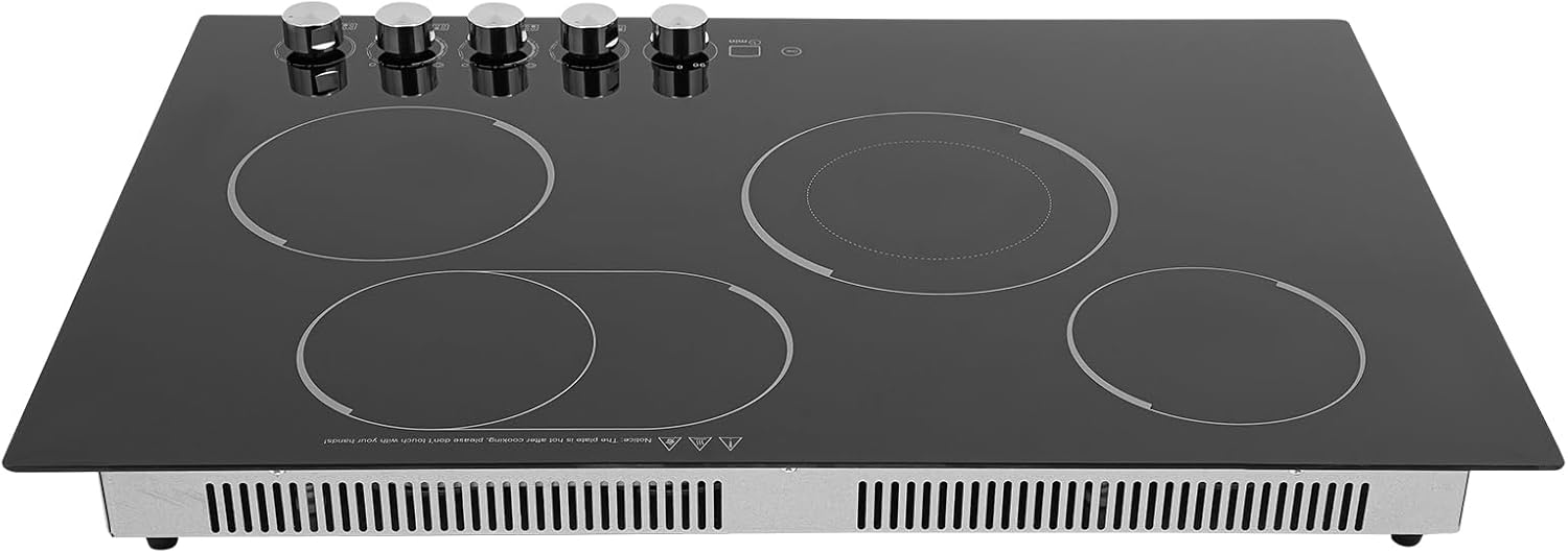 Electric Cooktop, 3 Burners Radiant Electric Stove Top with Timer, Radiant Stovetop with Kid Safety Lock, Sensor Touch Control, 110V (4 Burner, 3700W)