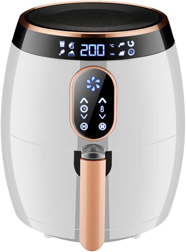 MLL Air Fryer with LCD Full Touch Screen 360° high Speed Circulation Heating with 2.6L Large Capacity Fried Basket for Healthy Cooking Baking and Grilling,White