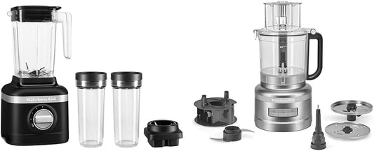 KitchenAid K150 3 Speed 48oz Ice Crushing Blender with 2 Personal Jars & 13 Cup Food Processor - KSB1332Y, KFP1317
