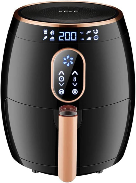 MLL Air Fryer with LCD Full Touch Screen 360° high Speed Circulation Heating with 2.6L Large Capacity Fried Basket for Healthy Cooking Baking and Grilling,Black