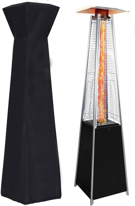 Patio Heater, 48,000 BTU Outdoor Heaters for Patio Propane, with Detachable Wheels and Protective Cover, for Terrace Garden Poolsid Commercial Residential