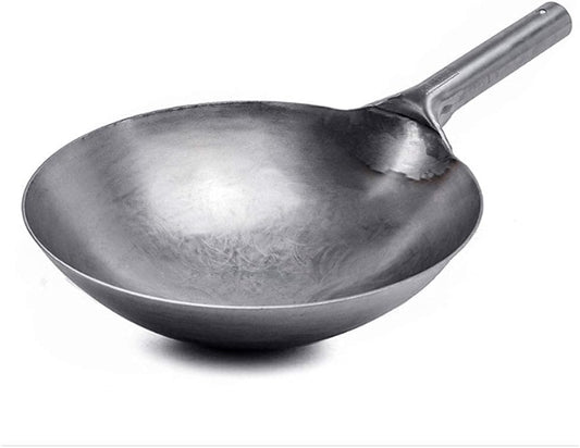 Iron Cooking Pot, Chinese Traditional Hand-Forged, Non-Stick, Thickened, Uncoated, for Home Kitchen ()