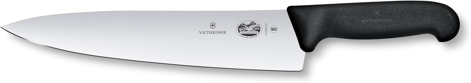 Victorinox 5.2003.25 10 Inch Fibrox Pro Chef's Knife, Black, 10"