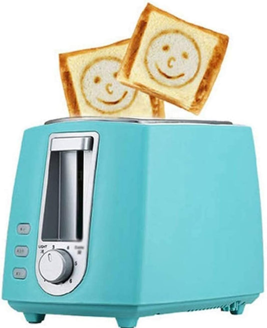 600W Small Bread Toaster Automatic Fast Heating Machine Breakfast Sandwich Baking Household Appliance (Color : Pink) (Blue)