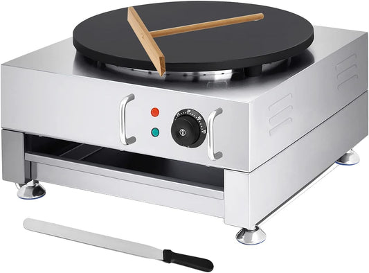 Electric Crepe Maker 16 Inch Large Pancake Machine Crepes Griddle With Wooden Spreader And Spatula