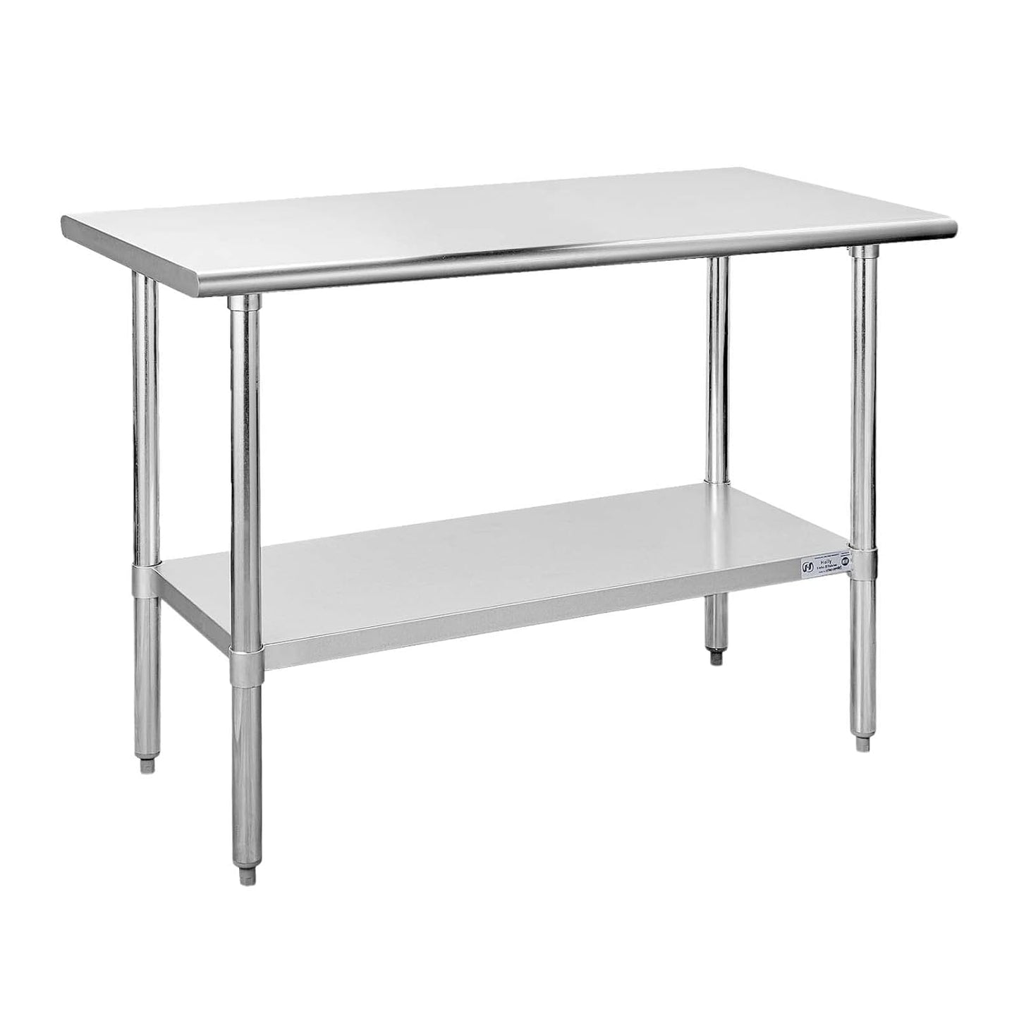 Hally Stainless Steel Table for Prep & Work 24 x 48 Inches, NSF Commercial Heavy Duty Table with Undershelf and Galvanized Legs for Restaurant, Home and Hotel