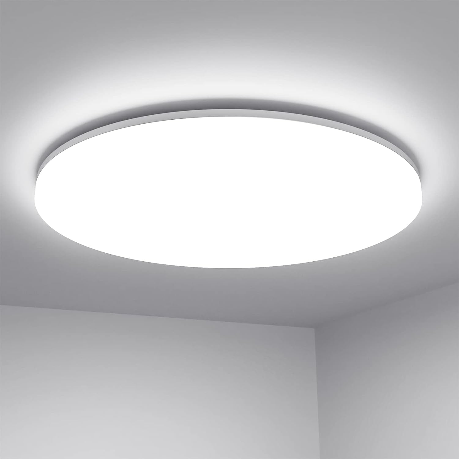 Lepro 11 inch 24 watt Flush Mount LED Ceiling Light 2400 Lumen 200 watt Equivalent, Waterproof, Daylight White 5000 Kelvin Bright Ceiling Fixture for Kitchen, Bathroom, Laundry, Hallway, Not-Dimmable