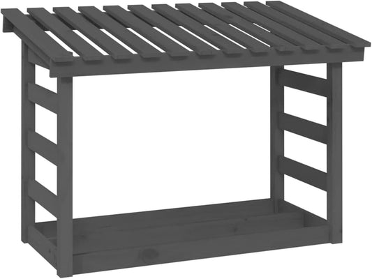 Firewood Rack Solid Pine, Wooden Log Storage Holder With Ventilation For Indoor Outdoor Use