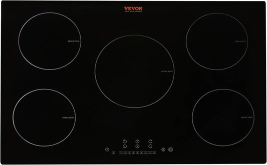 VEVOR Built-in Induction Electric Stove Top 30 Inch,5 Burners Electric Cooktop,9 Power Levels & Sensor Touch Control,Easy to Clean Ceramic Glass Surface,Child Safety Lock,240V