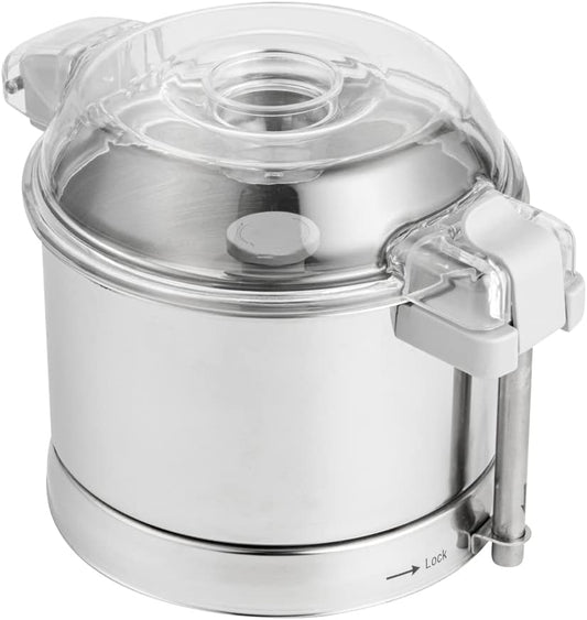 Restaurantware Met Lux 3 Quart Food Processor Bowl 1 Industrial Processor Bowl Replacement - Fits Food Processor With "S" blade Stainless steel Food Cutter Bowl Processor Sold Separately