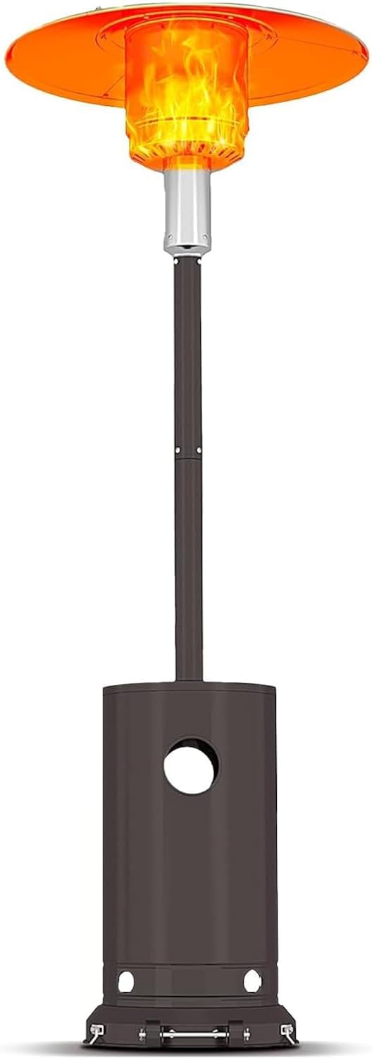 Outdoor Heaters for Patio 48000 BTU Propane Patio Heater with Wheels, Stainless Steel Gas Fire Tower, Portable Outdoor Heater for Deck, Balcony, Camping, Tailgating, Modern Patio Heating