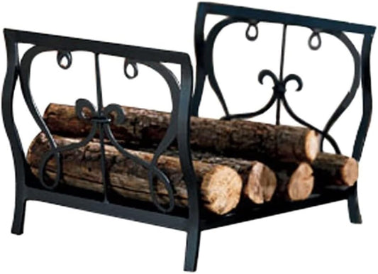 Outdoor & Indoor Firewood Rack, Heavy Duty Metal Log Storage Holder, Vintage Wood Rack For Fireplace
