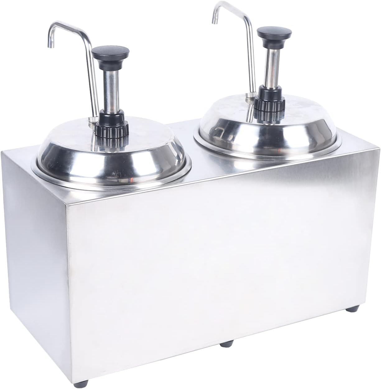 Hot Nacho Cheese Dispenser Warmer Machine, Electric Cheese Dispenser With 2 Pumps, 2 x 2L Commercial Hot Fudge Warmer, 86-230℉ Temp Adjustable Sauce Warmer