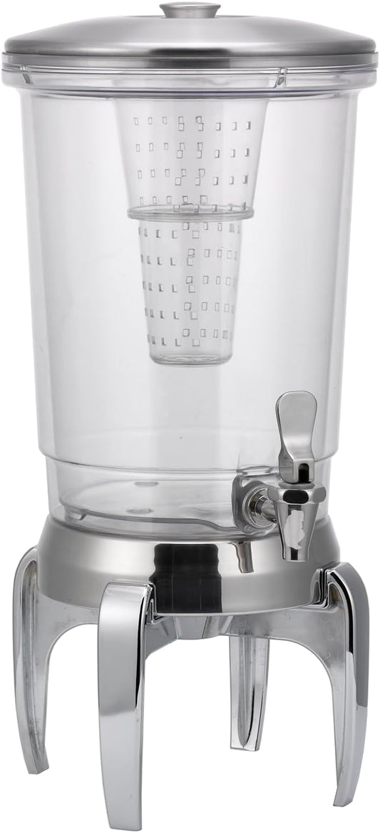 Service Ideas CBDDW3GMD Double Wall Beverage Dispenser, Modern Legs, 3 Gallon, Infuser Tube, Stainless Steel