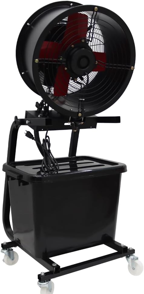 Industrial Spray Fan Electric Misting Fan Humidification and Watering Cooling System Industrial Mister with Three-speed Settings, 110V, 300W