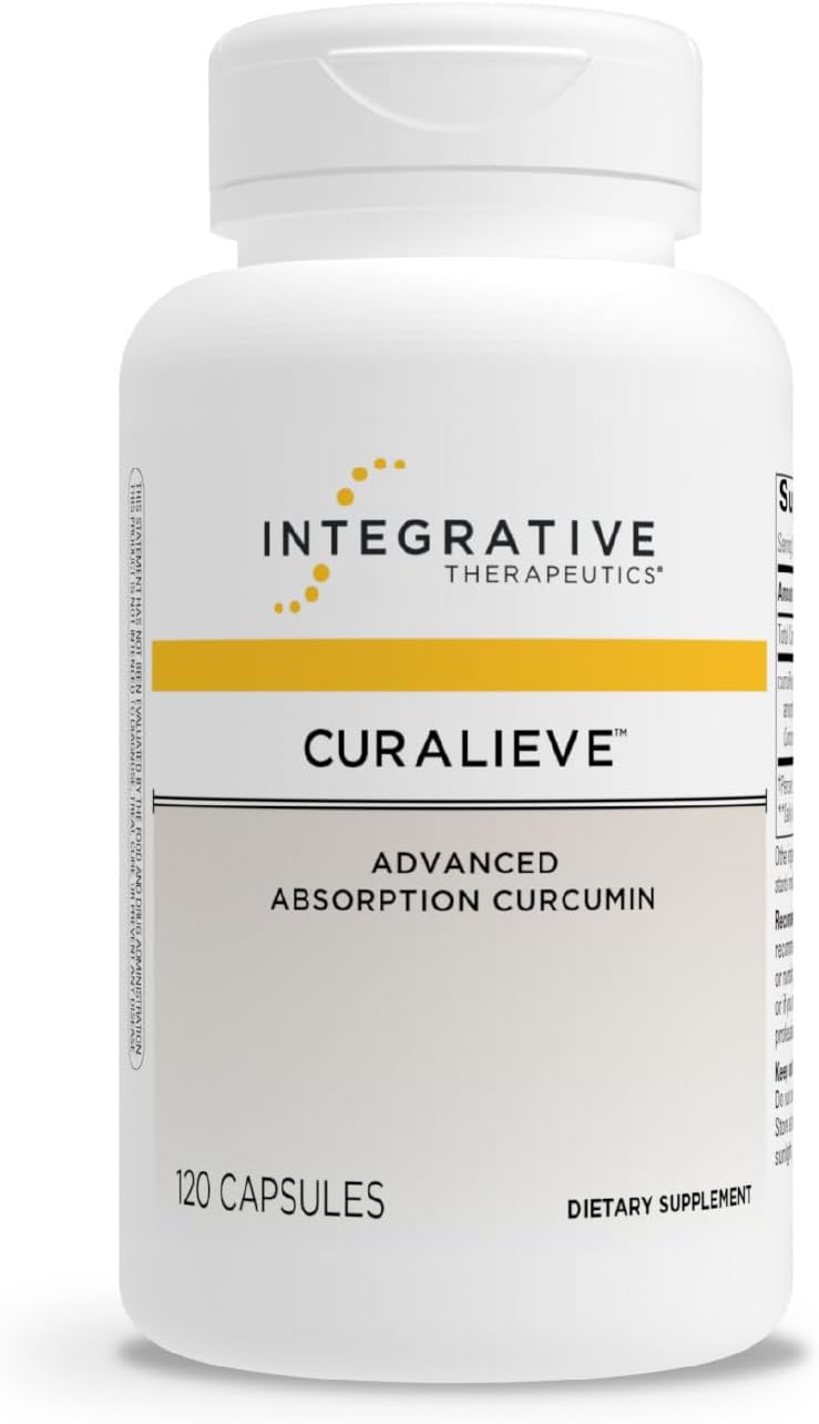 Integrative Therapeutics Curalieve - Curcumin Formula for Antioxidant Support* - High Absorption Curcumin - Vegan, Gluten-Free & Dairy-Free - 120 Capsules (60 Servings)