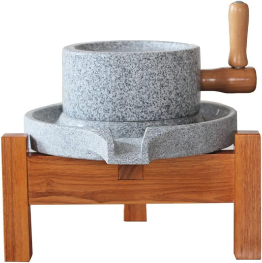 Handmade Polishing Natural Granite Gray Stone Mill Grinder for Food\/Soybean\/Coffee Beans\/Pepper\/Corn\/Rice (7.8-11.8 in)