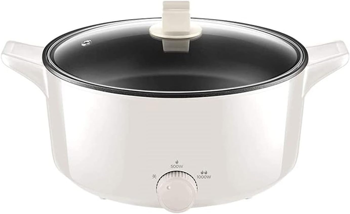 HHWKSJ Electric Hot Pot, Mini Ramen Cooker, 5L Noodles Pot, Multifunctional Electric Cooker for Oatmeal, Soup and Egg with Over-Heating Protection, Boil Dry Protection