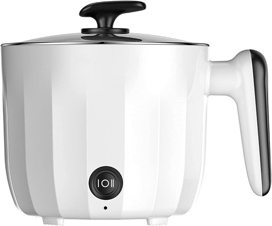 Non-Stick Electric Skillet, Electric Hot Pot, Electric Cooker, Multi-Functional Mini Pot for Noodles, 1.8L Electric Cooker with Steaming Rack,with Steamer (Without Steamer)