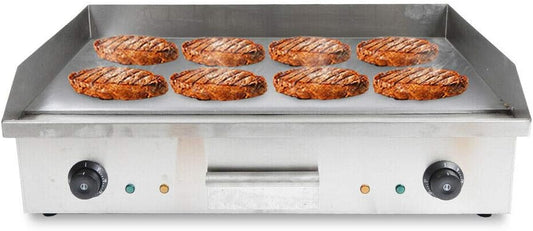Electric Countertop Flat Top Griddle,4400W Non-Stick Commercial Heavy Duty Restaurant Tabletop Flat Top Grill Machine Electric Flat Top Grill Indoor,Adjustable Temperature