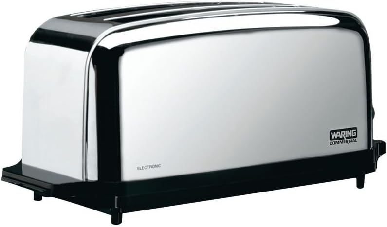 Waring WCT704 Light Duty 120V Extra Long Two-Slot 4 Slice Toaster