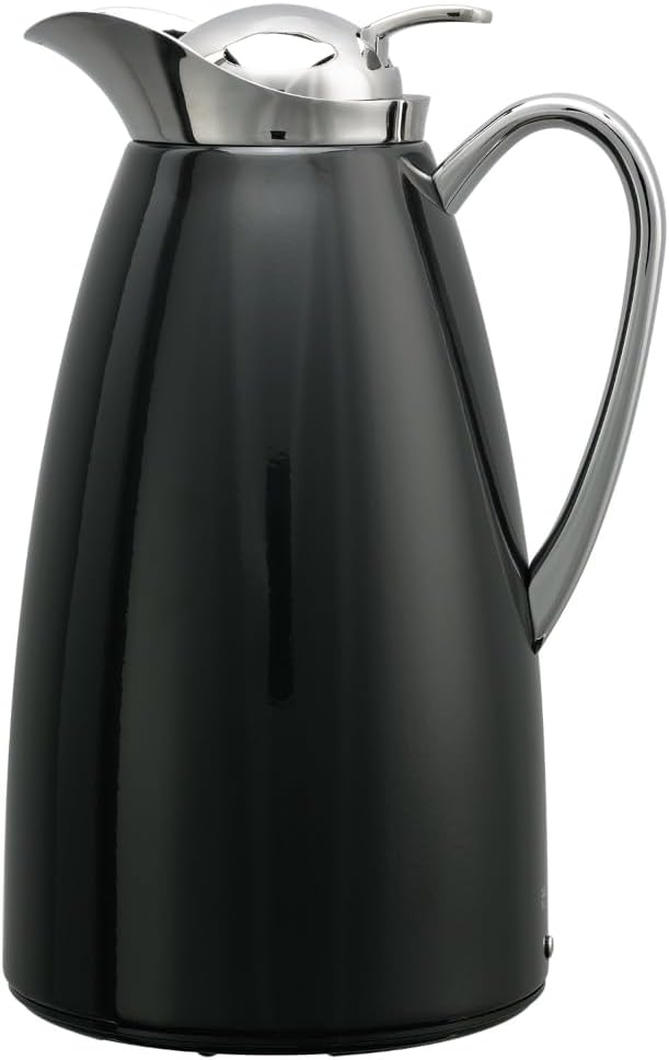 Service Ideas CJZ1BLK Classy Vacuum Carafe, 1 Liter Capacity, Stainless Steel, Black Powder Coat Finish (Case of 6)
