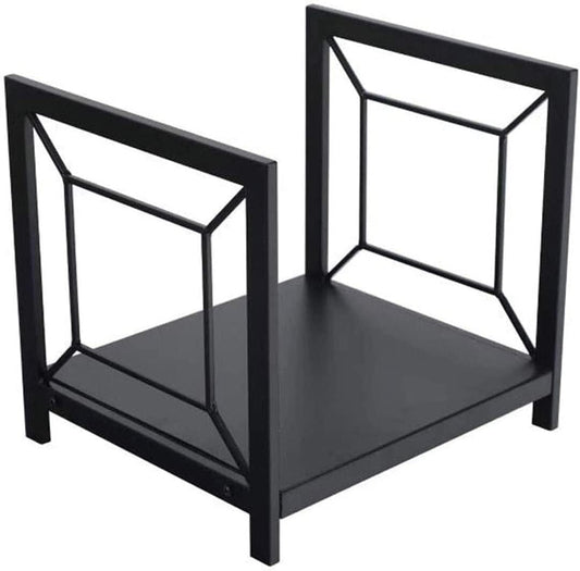 Outdoor Firewood Rack – 40x38x35 cm Iron Log Holder, Black Matte Powder Coating, Firewood Storage for Indoor/Outdoor Use