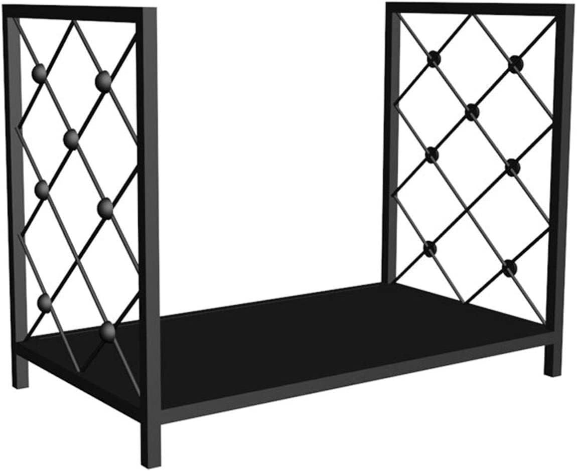 Outdoor Firewood Rack Log Store Tall Bracket Holder Heavy Duty Steel Black Fireplace Tools for Firewood Storage Outdoor Fireplace.