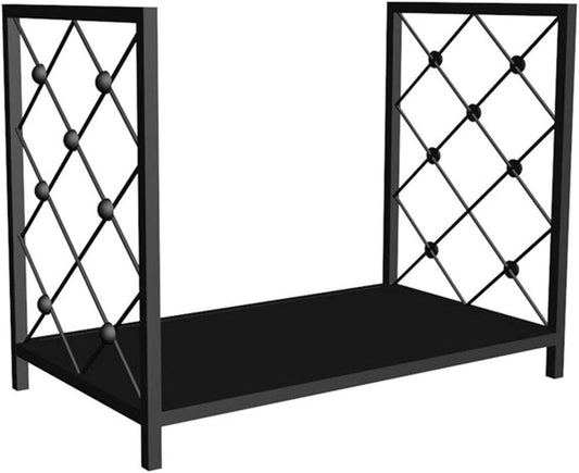 Outdoor Firewood Rack Log Store Tall Bracket Holder Heavy Duty Steel Black Fireplace Tools for Firewood Storage Outdoor Fireplace.