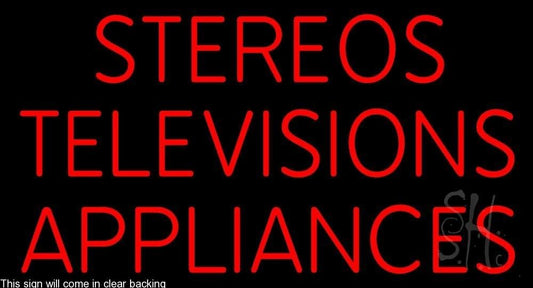 Stereos Televisions Appliances Clear Backing Neon Sign 20" Tall x 37" Wide