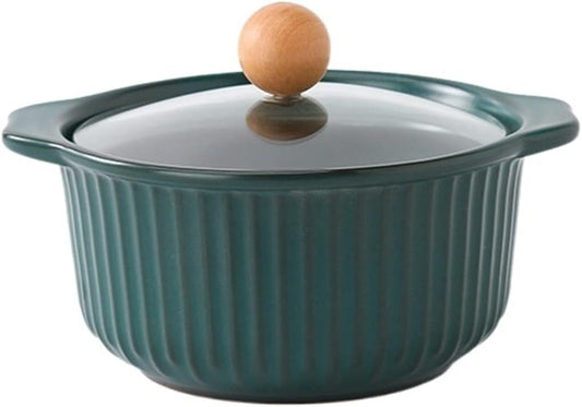 glass cooking pot Small Ceramic Casserole Vertical Pattern Soup Pot Cooking Appliances Kitchen Appliances Frying Pan Kitchen Appliances soperas